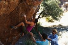 Bouldering in Hueco Tanks on 03/01/2019 with Blue Lizard Climbing and Yoga

Filename: SRM_20190301_1351380.jpg
Aperture: f/3.5
Shutter Speed: 1/320
Body: Canon EOS-1D Mark II
Lens: Canon EF 50mm f/1.8 II