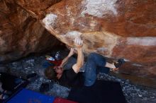 Bouldering in Hueco Tanks on 03/01/2019 with Blue Lizard Climbing and Yoga

Filename: SRM_20190301_1447580.jpg
Aperture: f/5.0
Shutter Speed: 1/200
Body: Canon EOS-1D Mark II
Lens: Canon EF 16-35mm f/2.8 L