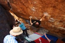 Bouldering in Hueco Tanks on 03/01/2019 with Blue Lizard Climbing and Yoga

Filename: SRM_20190301_1618490.jpg
Aperture: f/4.5
Shutter Speed: 1/250
Body: Canon EOS-1D Mark II
Lens: Canon EF 16-35mm f/2.8 L