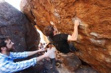 Bouldering in Hueco Tanks on 03/01/2019 with Blue Lizard Climbing and Yoga

Filename: SRM_20190301_1631190.jpg
Aperture: f/5.0
Shutter Speed: 1/160
Body: Canon EOS-1D Mark II
Lens: Canon EF 16-35mm f/2.8 L