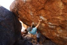 Bouldering in Hueco Tanks on 03/01/2019 with Blue Lizard Climbing and Yoga

Filename: SRM_20190301_1643250.jpg
Aperture: f/5.0
Shutter Speed: 1/320
Body: Canon EOS-1D Mark II
Lens: Canon EF 16-35mm f/2.8 L