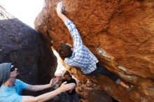 Bouldering in Hueco Tanks on 03/01/2019 with Blue Lizard Climbing and Yoga

Filename: SRM_20190301_1651500.jpg
Aperture: f/5.6
Shutter Speed: 1/200
Body: Canon EOS-1D Mark II
Lens: Canon EF 16-35mm f/2.8 L