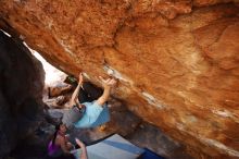 Bouldering in Hueco Tanks on 03/01/2019 with Blue Lizard Climbing and Yoga

Filename: SRM_20190301_1654230.jpg
Aperture: f/5.6
Shutter Speed: 1/200
Body: Canon EOS-1D Mark II
Lens: Canon EF 16-35mm f/2.8 L