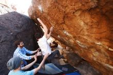 Bouldering in Hueco Tanks on 03/01/2019 with Blue Lizard Climbing and Yoga

Filename: SRM_20190301_1708050.jpg
Aperture: f/5.0
Shutter Speed: 1/320
Body: Canon EOS-1D Mark II
Lens: Canon EF 16-35mm f/2.8 L