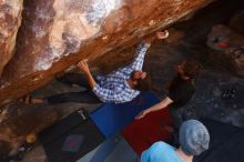 Bouldering in Hueco Tanks on 03/01/2019 with Blue Lizard Climbing and Yoga

Filename: SRM_20190301_1726420.jpg
Aperture: f/5.0
Shutter Speed: 1/250
Body: Canon EOS-1D Mark II
Lens: Canon EF 16-35mm f/2.8 L