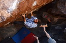 Bouldering in Hueco Tanks on 03/01/2019 with Blue Lizard Climbing and Yoga

Filename: SRM_20190301_1726510.jpg
Aperture: f/5.0
Shutter Speed: 1/250
Body: Canon EOS-1D Mark II
Lens: Canon EF 16-35mm f/2.8 L