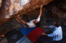 Bouldering in Hueco Tanks on 03/01/2019 with Blue Lizard Climbing and Yoga

Filename: SRM_20190301_1730260.jpg
Aperture: f/5.0
Shutter Speed: 1/320
Body: Canon EOS-1D Mark II
Lens: Canon EF 16-35mm f/2.8 L