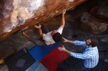 Bouldering in Hueco Tanks on 03/01/2019 with Blue Lizard Climbing and Yoga

Filename: SRM_20190301_1730270.jpg
Aperture: f/5.0
Shutter Speed: 1/250
Body: Canon EOS-1D Mark II
Lens: Canon EF 16-35mm f/2.8 L