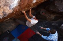 Bouldering in Hueco Tanks on 03/01/2019 with Blue Lizard Climbing and Yoga

Filename: SRM_20190301_1730311.jpg
Aperture: f/5.0
Shutter Speed: 1/320
Body: Canon EOS-1D Mark II
Lens: Canon EF 16-35mm f/2.8 L