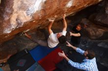 Bouldering in Hueco Tanks on 03/01/2019 with Blue Lizard Climbing and Yoga

Filename: SRM_20190301_1738460.jpg
Aperture: f/5.0
Shutter Speed: 1/250
Body: Canon EOS-1D Mark II
Lens: Canon EF 16-35mm f/2.8 L