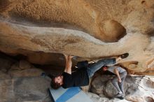 Bouldering in Hueco Tanks on 03/02/2019 with Blue Lizard Climbing and Yoga

Filename: SRM_20190302_1054030.jpg
Aperture: f/5.6
Shutter Speed: 1/250
Body: Canon EOS-1D Mark II
Lens: Canon EF 16-35mm f/2.8 L