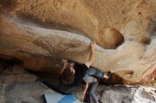 Bouldering in Hueco Tanks on 03/02/2019 with Blue Lizard Climbing and Yoga

Filename: SRM_20190302_1054040.jpg
Aperture: f/5.6
Shutter Speed: 1/250
Body: Canon EOS-1D Mark II
Lens: Canon EF 16-35mm f/2.8 L