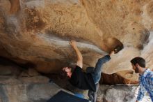 Bouldering in Hueco Tanks on 03/02/2019 with Blue Lizard Climbing and Yoga

Filename: SRM_20190302_1054070.jpg
Aperture: f/5.6
Shutter Speed: 1/250
Body: Canon EOS-1D Mark II
Lens: Canon EF 16-35mm f/2.8 L