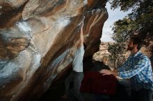 Bouldering in Hueco Tanks on 03/02/2019 with Blue Lizard Climbing and Yoga

Filename: SRM_20190302_1201530.jpg
Aperture: f/8.0
Shutter Speed: 1/250
Body: Canon EOS-1D Mark II
Lens: Canon EF 16-35mm f/2.8 L