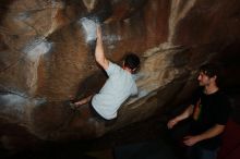 Bouldering in Hueco Tanks on 03/02/2019 with Blue Lizard Climbing and Yoga

Filename: SRM_20190302_1222370.jpg
Aperture: f/8.0
Shutter Speed: 1/250
Body: Canon EOS-1D Mark II
Lens: Canon EF 16-35mm f/2.8 L