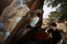 Bouldering in Hueco Tanks on 03/02/2019 with Blue Lizard Climbing and Yoga

Filename: SRM_20190302_1222450.jpg
Aperture: f/8.0
Shutter Speed: 1/250
Body: Canon EOS-1D Mark II
Lens: Canon EF 16-35mm f/2.8 L