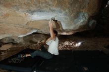 Bouldering in Hueco Tanks on 03/02/2019 with Blue Lizard Climbing and Yoga

Filename: SRM_20190302_1256080.jpg
Aperture: f/8.0
Shutter Speed: 1/250
Body: Canon EOS-1D Mark II
Lens: Canon EF 16-35mm f/2.8 L