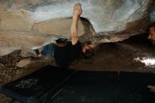 Bouldering in Hueco Tanks on 03/02/2019 with Blue Lizard Climbing and Yoga

Filename: SRM_20190302_1312140.jpg
Aperture: f/8.0
Shutter Speed: 1/250
Body: Canon EOS-1D Mark II
Lens: Canon EF 16-35mm f/2.8 L