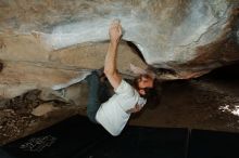 Bouldering in Hueco Tanks on 03/02/2019 with Blue Lizard Climbing and Yoga

Filename: SRM_20190302_1315270.jpg
Aperture: f/8.0
Shutter Speed: 1/250
Body: Canon EOS-1D Mark II
Lens: Canon EF 16-35mm f/2.8 L