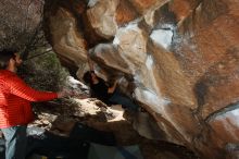 Bouldering in Hueco Tanks on 03/02/2019 with Blue Lizard Climbing and Yoga

Filename: SRM_20190302_1334430.jpg
Aperture: f/5.6
Shutter Speed: 1/250
Body: Canon EOS-1D Mark II
Lens: Canon EF 16-35mm f/2.8 L