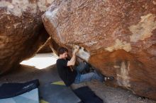 Bouldering in Hueco Tanks on 03/02/2019 with Blue Lizard Climbing and Yoga

Filename: SRM_20190302_1441340.jpg
Aperture: f/5.6
Shutter Speed: 1/250
Body: Canon EOS-1D Mark II
Lens: Canon EF 16-35mm f/2.8 L