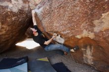 Bouldering in Hueco Tanks on 03/02/2019 with Blue Lizard Climbing and Yoga

Filename: SRM_20190302_1441370.jpg
Aperture: f/5.6
Shutter Speed: 1/250
Body: Canon EOS-1D Mark II
Lens: Canon EF 16-35mm f/2.8 L