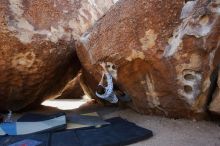 Bouldering in Hueco Tanks on 03/02/2019 with Blue Lizard Climbing and Yoga

Filename: SRM_20190302_1449580.jpg
Aperture: f/5.6
Shutter Speed: 1/250
Body: Canon EOS-1D Mark II
Lens: Canon EF 16-35mm f/2.8 L