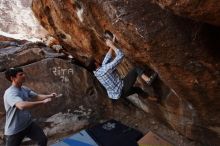 Bouldering in Hueco Tanks on 03/02/2019 with Blue Lizard Climbing and Yoga

Filename: SRM_20190302_1509400.jpg
Aperture: f/5.6
Shutter Speed: 1/250
Body: Canon EOS-1D Mark II
Lens: Canon EF 16-35mm f/2.8 L