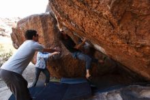 Bouldering in Hueco Tanks on 03/02/2019 with Blue Lizard Climbing and Yoga

Filename: SRM_20190302_1539540.jpg
Aperture: f/5.6
Shutter Speed: 1/250
Body: Canon EOS-1D Mark II
Lens: Canon EF 16-35mm f/2.8 L