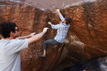 Bouldering in Hueco Tanks on 03/02/2019 with Blue Lizard Climbing and Yoga

Filename: SRM_20190302_1552511.jpg
Aperture: f/5.6
Shutter Speed: 1/250
Body: Canon EOS-1D Mark II
Lens: Canon EF 16-35mm f/2.8 L