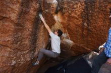 Bouldering in Hueco Tanks on 03/02/2019 with Blue Lizard Climbing and Yoga

Filename: SRM_20190302_1555230.jpg
Aperture: f/5.6
Shutter Speed: 1/250
Body: Canon EOS-1D Mark II
Lens: Canon EF 16-35mm f/2.8 L