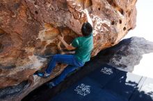 Bouldering in Hueco Tanks on 03/03/2019 with Blue Lizard Climbing and Yoga

Filename: SRM_20190303_1136260.jpg
Aperture: f/5.6
Shutter Speed: 1/250
Body: Canon EOS-1D Mark II
Lens: Canon EF 16-35mm f/2.8 L