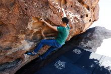 Bouldering in Hueco Tanks on 03/03/2019 with Blue Lizard Climbing and Yoga

Filename: SRM_20190303_1136280.jpg
Aperture: f/5.6
Shutter Speed: 1/250
Body: Canon EOS-1D Mark II
Lens: Canon EF 16-35mm f/2.8 L