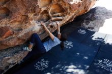 Bouldering in Hueco Tanks on 03/03/2019 with Blue Lizard Climbing and Yoga

Filename: SRM_20190303_1138520.jpg
Aperture: f/5.6
Shutter Speed: 1/250
Body: Canon EOS-1D Mark II
Lens: Canon EF 16-35mm f/2.8 L