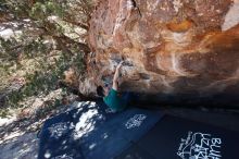 Bouldering in Hueco Tanks on 03/03/2019 with Blue Lizard Climbing and Yoga

Filename: SRM_20190303_1141000.jpg
Aperture: f/5.6
Shutter Speed: 1/250
Body: Canon EOS-1D Mark II
Lens: Canon EF 16-35mm f/2.8 L