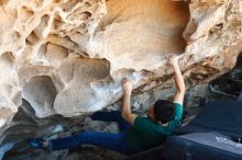 Bouldering in Hueco Tanks on 03/03/2019 with Blue Lizard Climbing and Yoga

Filename: SRM_20190303_1219210.jpg
Aperture: f/4.5
Shutter Speed: 1/250
Body: Canon EOS-1D Mark II
Lens: Canon EF 50mm f/1.8 II