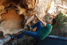 Bouldering in Hueco Tanks on 03/03/2019 with Blue Lizard Climbing and Yoga

Filename: SRM_20190303_1219430.jpg
Aperture: f/5.6
Shutter Speed: 1/400
Body: Canon EOS-1D Mark II
Lens: Canon EF 50mm f/1.8 II