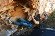 Bouldering in Hueco Tanks on 03/03/2019 with Blue Lizard Climbing and Yoga

Filename: SRM_20190303_1222070.jpg
Aperture: f/3.2
Shutter Speed: 1/640
Body: Canon EOS-1D Mark II
Lens: Canon EF 50mm f/1.8 II