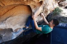 Bouldering in Hueco Tanks on 03/03/2019 with Blue Lizard Climbing and Yoga

Filename: SRM_20190303_1232570.jpg
Aperture: f/5.0
Shutter Speed: 1/500
Body: Canon EOS-1D Mark II
Lens: Canon EF 16-35mm f/2.8 L