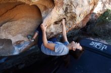Bouldering in Hueco Tanks on 03/03/2019 with Blue Lizard Climbing and Yoga

Filename: SRM_20190303_1234320.jpg
Aperture: f/5.0
Shutter Speed: 1/640
Body: Canon EOS-1D Mark II
Lens: Canon EF 16-35mm f/2.8 L