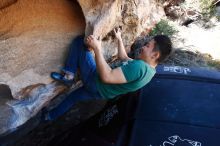 Bouldering in Hueco Tanks on 03/03/2019 with Blue Lizard Climbing and Yoga

Filename: SRM_20190303_1236350.jpg
Aperture: f/5.0
Shutter Speed: 1/500
Body: Canon EOS-1D Mark II
Lens: Canon EF 16-35mm f/2.8 L