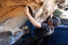 Bouldering in Hueco Tanks on 03/03/2019 with Blue Lizard Climbing and Yoga

Filename: SRM_20190303_1237430.jpg
Aperture: f/5.0
Shutter Speed: 1/640
Body: Canon EOS-1D Mark II
Lens: Canon EF 16-35mm f/2.8 L