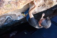 Bouldering in Hueco Tanks on 03/03/2019 with Blue Lizard Climbing and Yoga

Filename: SRM_20190303_1237470.jpg
Aperture: f/5.0
Shutter Speed: 1/400
Body: Canon EOS-1D Mark II
Lens: Canon EF 16-35mm f/2.8 L