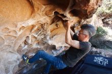 Bouldering in Hueco Tanks on 03/03/2019 with Blue Lizard Climbing and Yoga

Filename: SRM_20190303_1253010.jpg
Aperture: f/5.6
Shutter Speed: 1/320
Body: Canon EOS-1D Mark II
Lens: Canon EF 16-35mm f/2.8 L