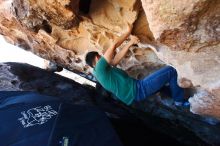 Bouldering in Hueco Tanks on 03/03/2019 with Blue Lizard Climbing and Yoga

Filename: SRM_20190303_1301430.jpg
Aperture: f/5.6
Shutter Speed: 1/250
Body: Canon EOS-1D Mark II
Lens: Canon EF 16-35mm f/2.8 L