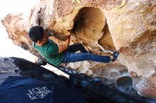 Bouldering in Hueco Tanks on 03/03/2019 with Blue Lizard Climbing and Yoga

Filename: SRM_20190303_1301560.jpg
Aperture: f/5.6
Shutter Speed: 1/250
Body: Canon EOS-1D Mark II
Lens: Canon EF 16-35mm f/2.8 L