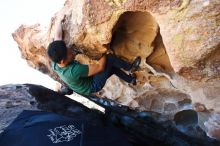 Bouldering in Hueco Tanks on 03/03/2019 with Blue Lizard Climbing and Yoga

Filename: SRM_20190303_1301590.jpg
Aperture: f/5.6
Shutter Speed: 1/320
Body: Canon EOS-1D Mark II
Lens: Canon EF 16-35mm f/2.8 L