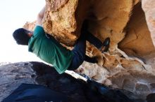 Bouldering in Hueco Tanks on 03/03/2019 with Blue Lizard Climbing and Yoga

Filename: SRM_20190303_1302020.jpg
Aperture: f/5.6
Shutter Speed: 1/320
Body: Canon EOS-1D Mark II
Lens: Canon EF 16-35mm f/2.8 L