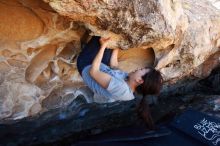 Bouldering in Hueco Tanks on 03/03/2019 with Blue Lizard Climbing and Yoga

Filename: SRM_20190303_1316190.jpg
Aperture: f/5.6
Shutter Speed: 1/320
Body: Canon EOS-1D Mark II
Lens: Canon EF 16-35mm f/2.8 L