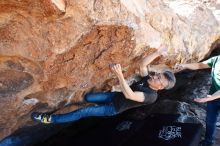 Bouldering in Hueco Tanks on 03/03/2019 with Blue Lizard Climbing and Yoga

Filename: SRM_20190303_1330340.jpg
Aperture: f/5.6
Shutter Speed: 1/250
Body: Canon EOS-1D Mark II
Lens: Canon EF 16-35mm f/2.8 L